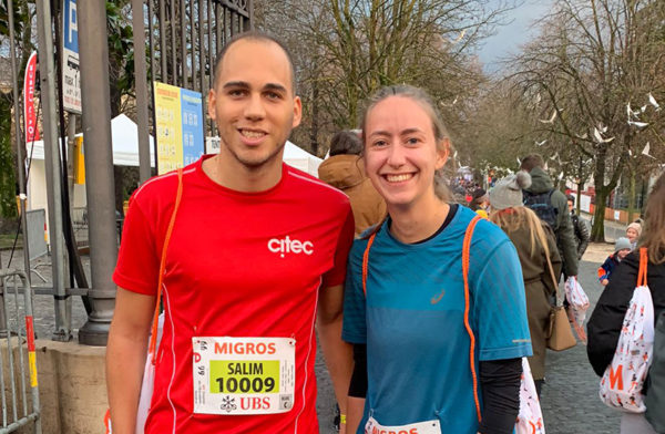 Deux de nos collaborateurs  avant le départ de leur course !