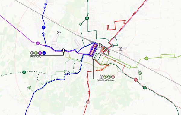 Integrazione tra le linee urbane e sub-urbane dopo la riorganizzazione. Crediti Citec