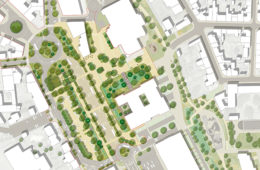 Projection du pôle d'échange multimodal de Fougères. Crédit : Citec / Urbicus
