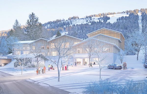 Projection de la station aval de Schönried au terminal Horneggli. Crédit : RBCH Architectes /  Nightnurse Images