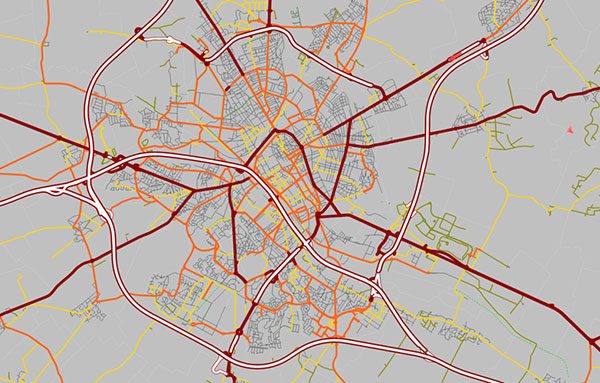 Réseau routier du Grand Reims. Crédit : Citec