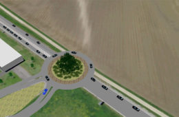 Simulation du giratoire vers la future déchetterie des Prés-Roses. Crédit : Citec