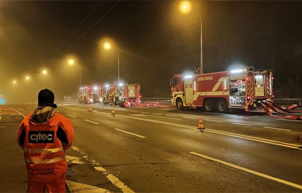 Exercice de formation aux citernes de Vernier. Crédit : Citec