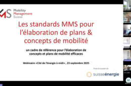 Webinaire Cité de l'énergie à midi: Standards pour les plans de mobilité. Crédit : MMS