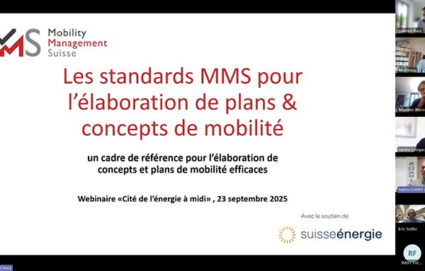 Webinaire Cité de l'énergie à midi: Standards pour les plans de mobilité. Crédit : MMS
